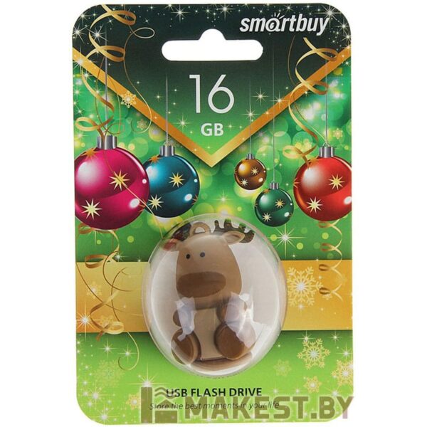 Подарочная USB-флешка Smartbuy 16GB NY series Caribou-Q, " олень"