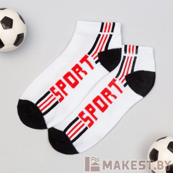 Носки низкие для мальчика Collorista "Спорт", размер 17 (6-8 лет), вид 2, цвет белый