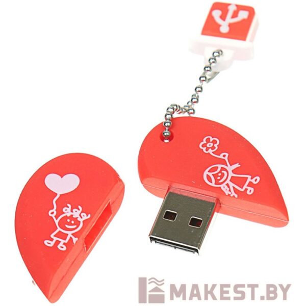 USB-флешка Smartbuy на 16 Гб, Wild series, в форме сердца